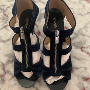 Brand new MK velvet sandal heels
